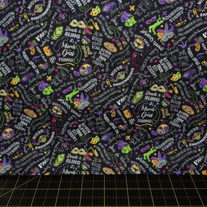 FINAL Yard - Timeless Treasures. Fat Tuesday. Mardi Gras Funny Quotes Black