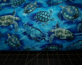 Kanvas. Oceana. Sea Turtle Haven Ultra Blue STAMPATO DIGITALMENTE