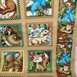 Paintbrush Studio. Woodland Friends. Panel 2/3 yd repeat