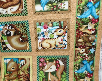 Paintbrush Studio. Woodland Friends. Panel 2/3 yd powtórzenie