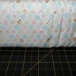 Cosmo. Forest Animals Mint DOUBLE GAUZE 43/44 inches wide