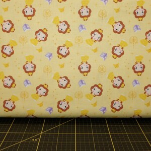 Camelot Fabrics. Disney Princess Kawaii. Cute Belle Toss Yellow