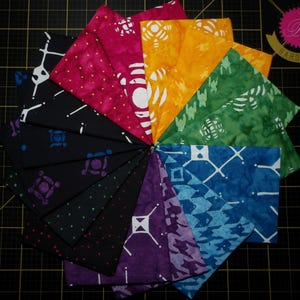 City Lights BATIK Full Collection Fat Quarter Bundle - 15 Piece Rainbow Modern Batik FQ Set - 100% Cotton