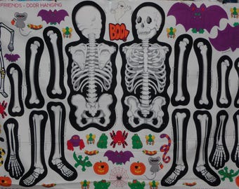 QT Fabrics. Mr. Bones Skeleton Panel 60" Wide - Cut and Sew Skeleton Door Hanging