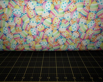 QT Fabrics. Bunny Wishes. Decorated Eggs Multi - Easter Fabric