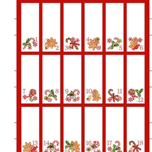 Northcott. Peppermint Candy. Advent Calendar Panel 2/3 yd DIGITALLY PRINTED
