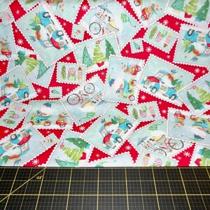 P & B Textilien. Fahrende Winterlandschaft. Postkarte Toss Red