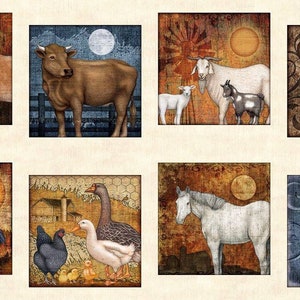 QT Fabrics. Bountiful. Farm Animal Large Patches 2/3 yd