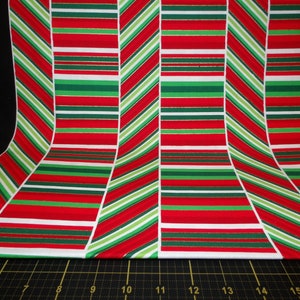 Benartex. Peppermint Stripe Red/Green/White Metallic