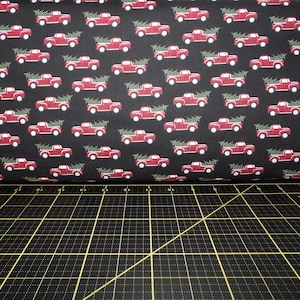 Benartex. Rustic Journey. Red Truck Black