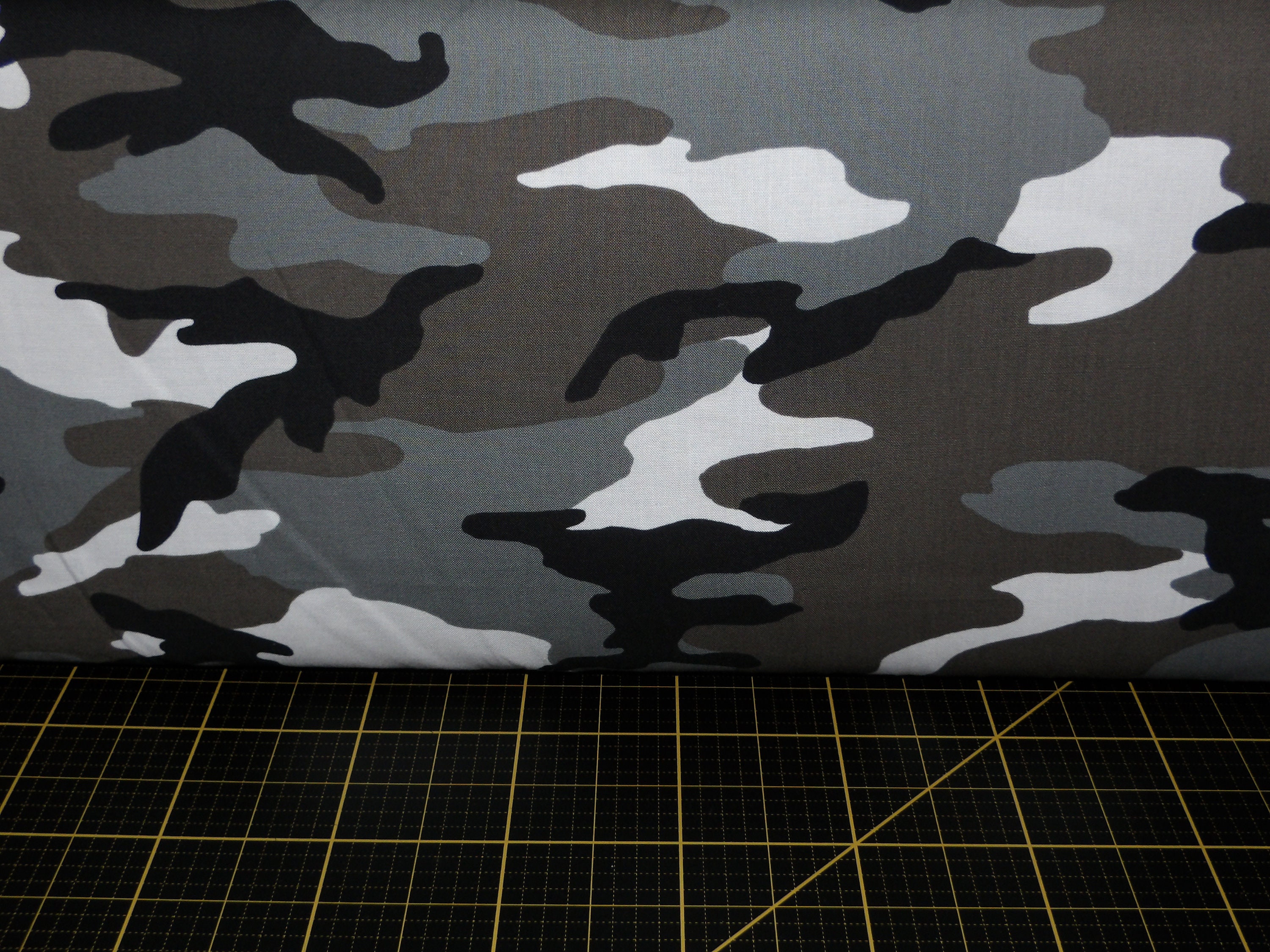 Gray and Black Camo Fabric 