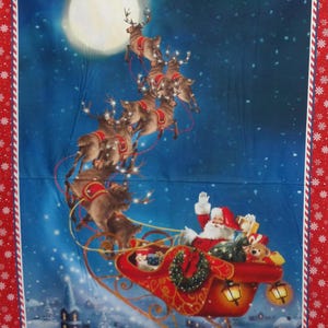 Northcott. &#39;Twas The Night Before Christmas. Santa Quilting Panel 30 inch DIGITAL PRINT