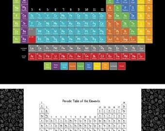 Windham Stoffe. Es ist elementar! Periodic Table Panel Black Full Yard