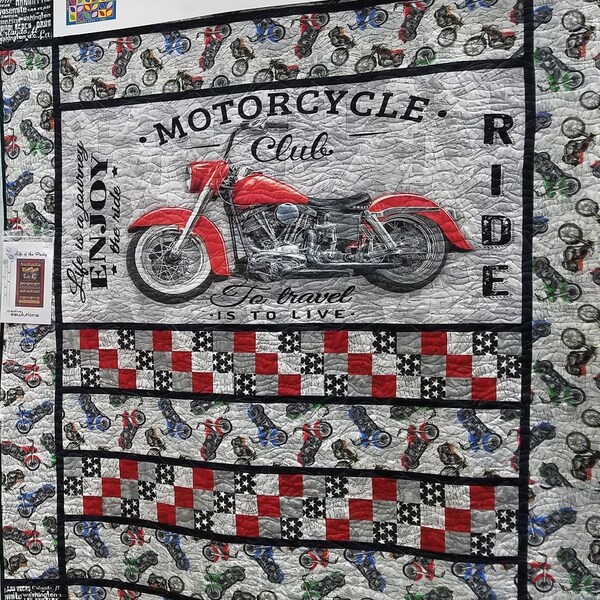 Motorcycle Quilt Pattern Etsy