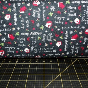 Northcott. Golden Christmas. Chalkboard Toss Black