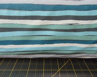 Stof Dania. Avalana. Aqua Abstract Stripe Knit 58/60 cali szerokości