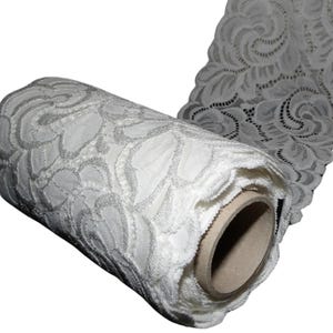Pizzo elasticizzato Leaf Vine, 9083B, 165 mm - Crema 9083-051 - pacco di pizzo elasticizzato per lingerie