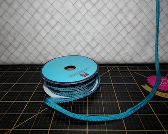 Twisted Cord Piping with Lip - Turquoise - 100% Polyester French Piping by the yard