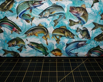 David Textiles. Sötvattensfisk. Fiskaktivitet Aqua DIGITALT TRYCKT