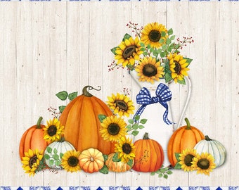 Northcott. Herfstbijeenkomst. Oogstpaneel 2/3 yard DIGITAAL GEDRUKT