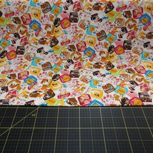 Cosmo Animal Candy Cream - Bunny, Fawn, Panda, Squirrel, Chocolate and Candy -  Japanese Kawaii fabric