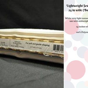 Lightweight Sewin White 24 in wide (BOS349) - Bosal 349 Interfacing/Stabilizer