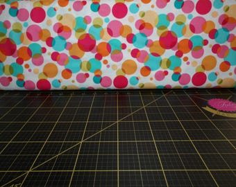 Michael Miller Bubble Blast in Watermelon - Pink, Orange, Turquoise Polka Dot Bubbles