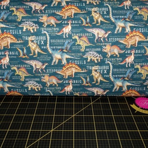 Michael Miller. Dinosaurs, Dinosaurs. Dinosaur Land Teal DIGITALLY PRINTED