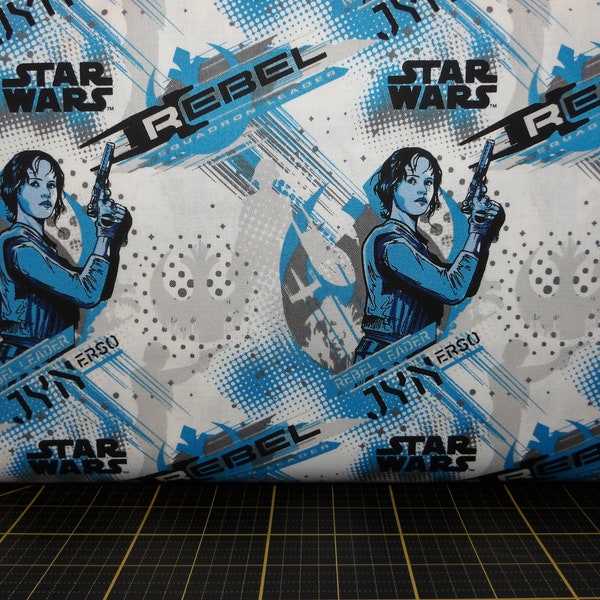 Camelot Fabrics. Star Wars. Rogue One. Jyn Erso in Blue