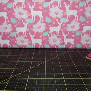 Free Spirit. Darling Meadow. Deer Floral Pink - highly out of print Tanya Whelan fabric