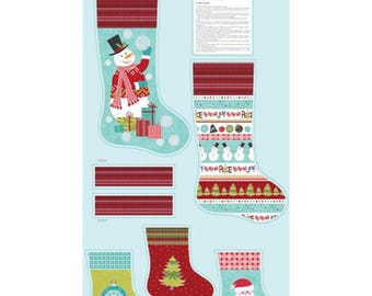 Benartex. A Cozy Winter. Stocking Panel 2/3 yd Pearlescent