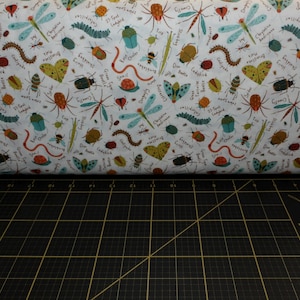 Northcott. Backyard Bug Collector. Large Tossed Bugs Cream Multi