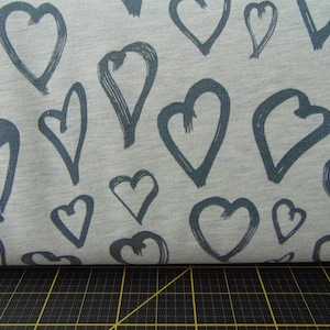 Stof Denmark. Avalana Hearts Grey Sweater KNIT 58/60 inch