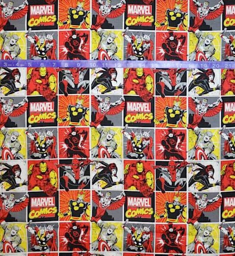 Marvel Immortals Blocks Camelot 100/% cotton fabric by the yard