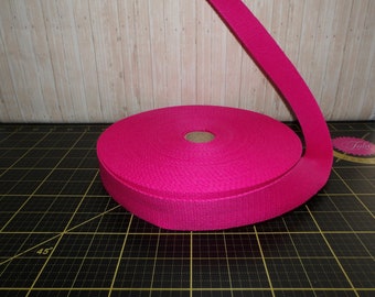 Hot Pink 1.25 inch Cotton Heavy Duty Webbing