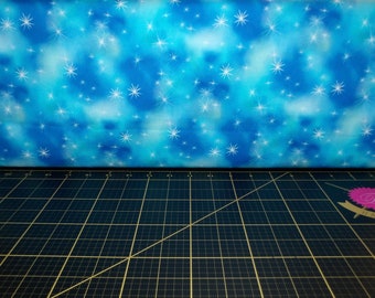 QT Fabrics. Rainbow Iris. Star Blue