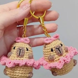 Capybara Amigurumi Keychain Crochet Pattern PDF, Cute Capybara Keyring, Mini Animal Amigurumi Tutorial, Beginner Friendly