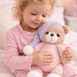 Amigurumi sleep buddy toy, amigurumi tedy bear parttern,Sleepy Teddy Bear Crochet Pattern PDF | Amigurumi Plush Bear | Cute Stuffed Animal
