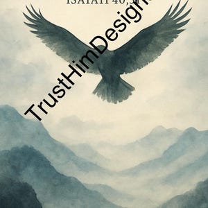 They Will Soar on Wings Like Eagles” – Isaiah 40:31 Wall Art | Christian Printable | Digital Download Scripture Verse | Eagle Bible Decor