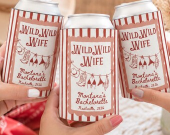 Rodeo Bachelorette Can Cooler, Personalized Texas Girls Trip Favor, Boots and Bikinis Drink Sleeve