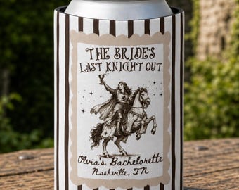 Renaissance Faire Bachelorette Can Cooler, Maidens of Honor Bridal Party Favor, Bookish Fantasy Drink Sleeve