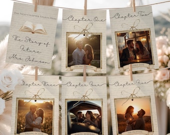 Her Next Chapter Photo Banner Template, Book Theme Bridal Shower Banner, Editable Chapter Banner with Photos, Bride to Be Banner, Canva