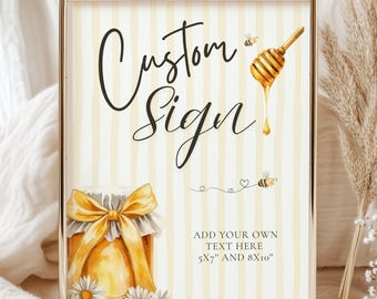 She Found Her Honey Custom Sign Template | Bee Bridal Shower Sign | Honey Theme Party Decor | Editable Canva Sign 5x7 & 8x10