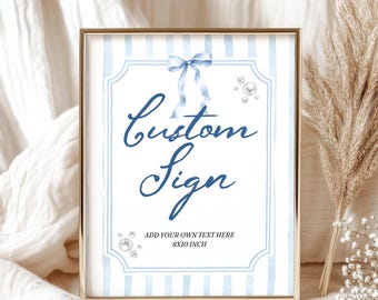Custom Bridal Shower Sign: All I Sea Is Love Coastal Watercolor Print (8x10, 5x7)