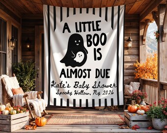 A Little Boo is Almost Due Banner, Halloween Baby Shower Banner