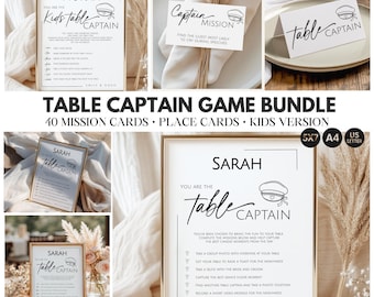 Wedding Table Captain Game, 40 Mission Cards, Place Cards, Kids Version (Digital Download)