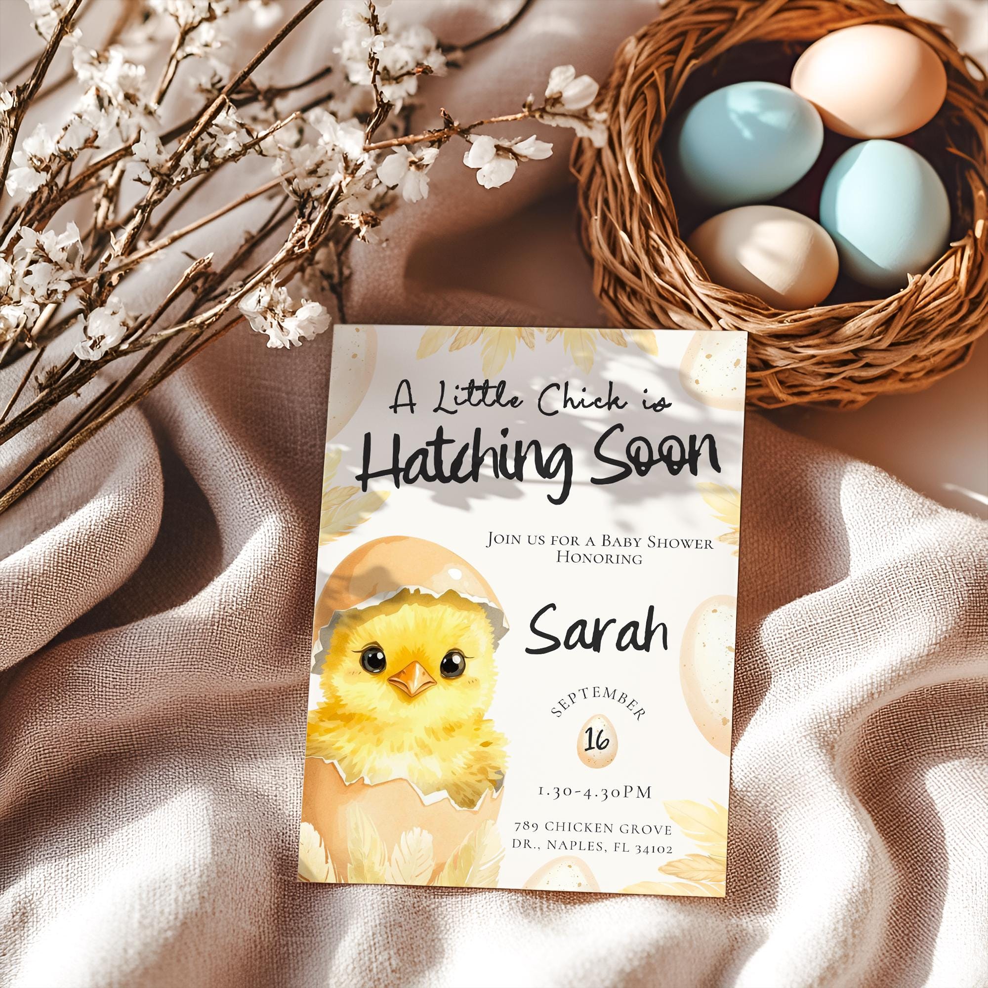 Hatching Soon Baby Shower Welcome Sign, Chick Baby Shower Sign, Spring ...