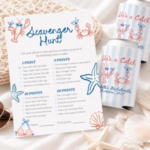 Ze is een echte aanwinst! Vrijgezellenfeest speurtocht, kreeftenstrand vrijgezellenfeest spel - Canva sjabloon