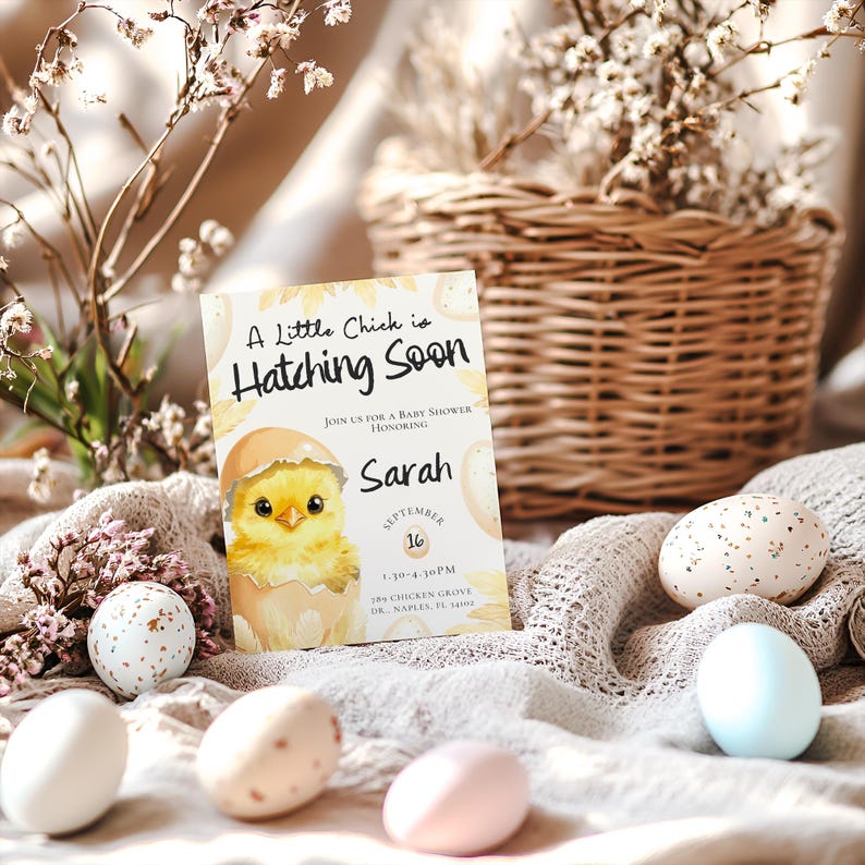 Hatching Soon Baby Shower Welcome Sign, Chick Baby Shower Sign, Spring ...