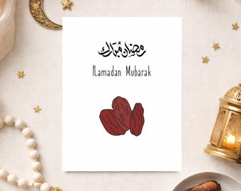 Minimalist Ramadan Card with Message Inside, Islamic Greeting Card, Envelope Included, Muslim Gift